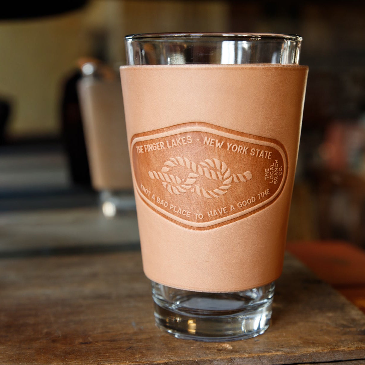 Leather Pint Glass - USA Made