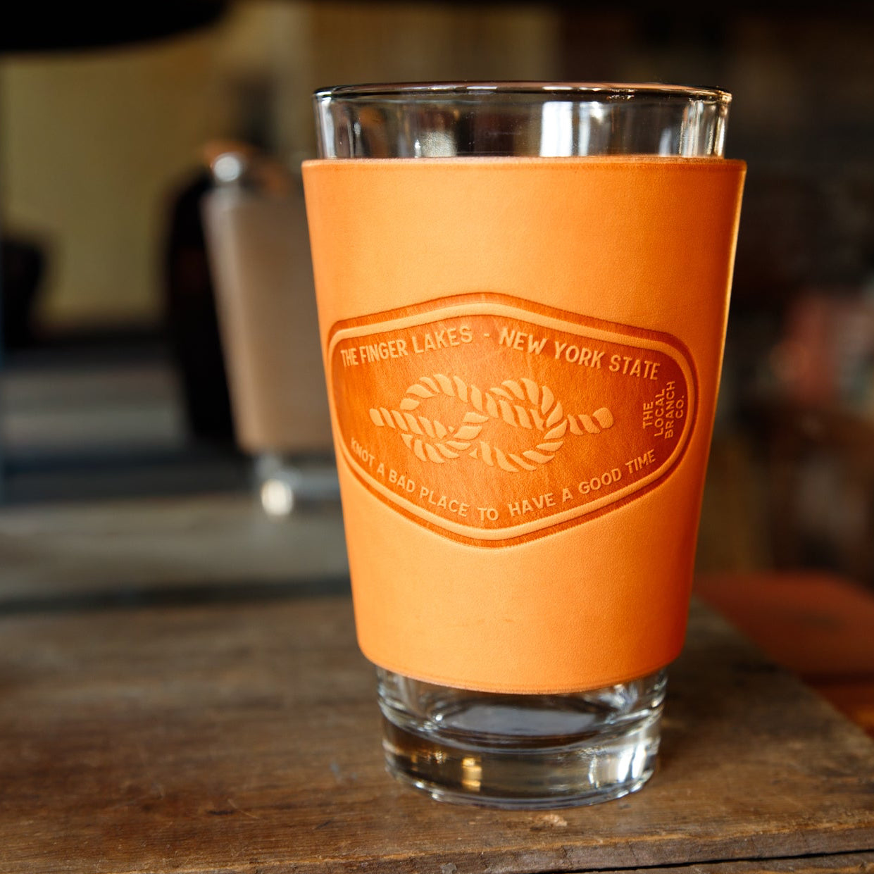 Leather Pint Glass - USA Made