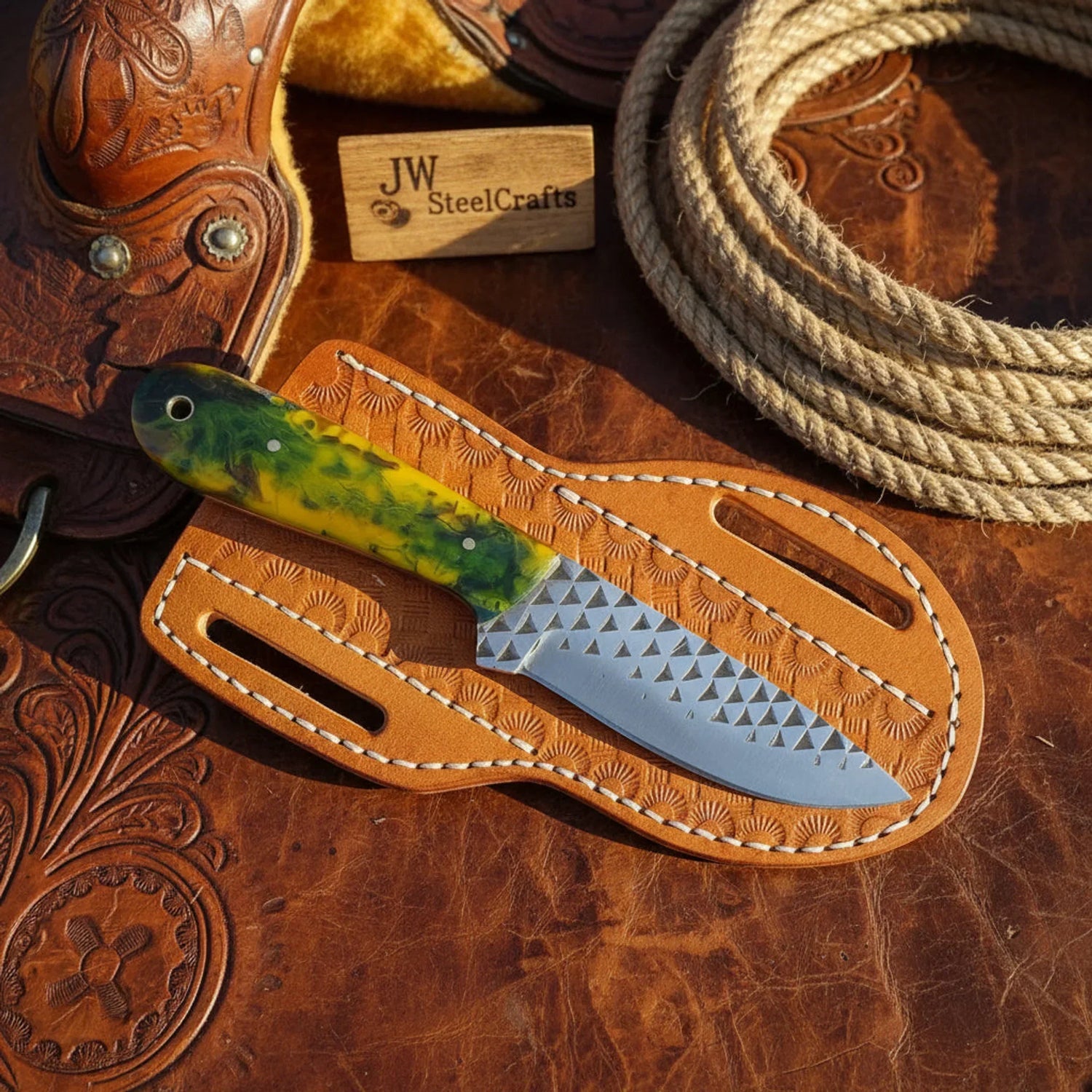 Handmade Rasp Steel Hunting Knife 7