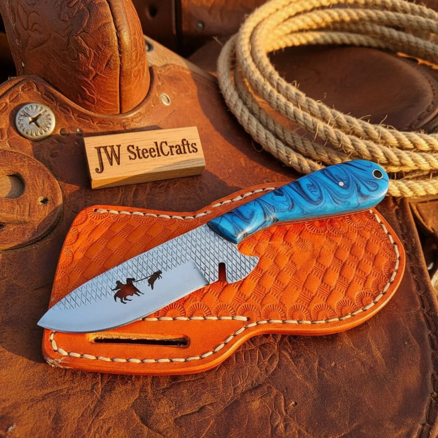 Azure Trail Cowboy Knife 8