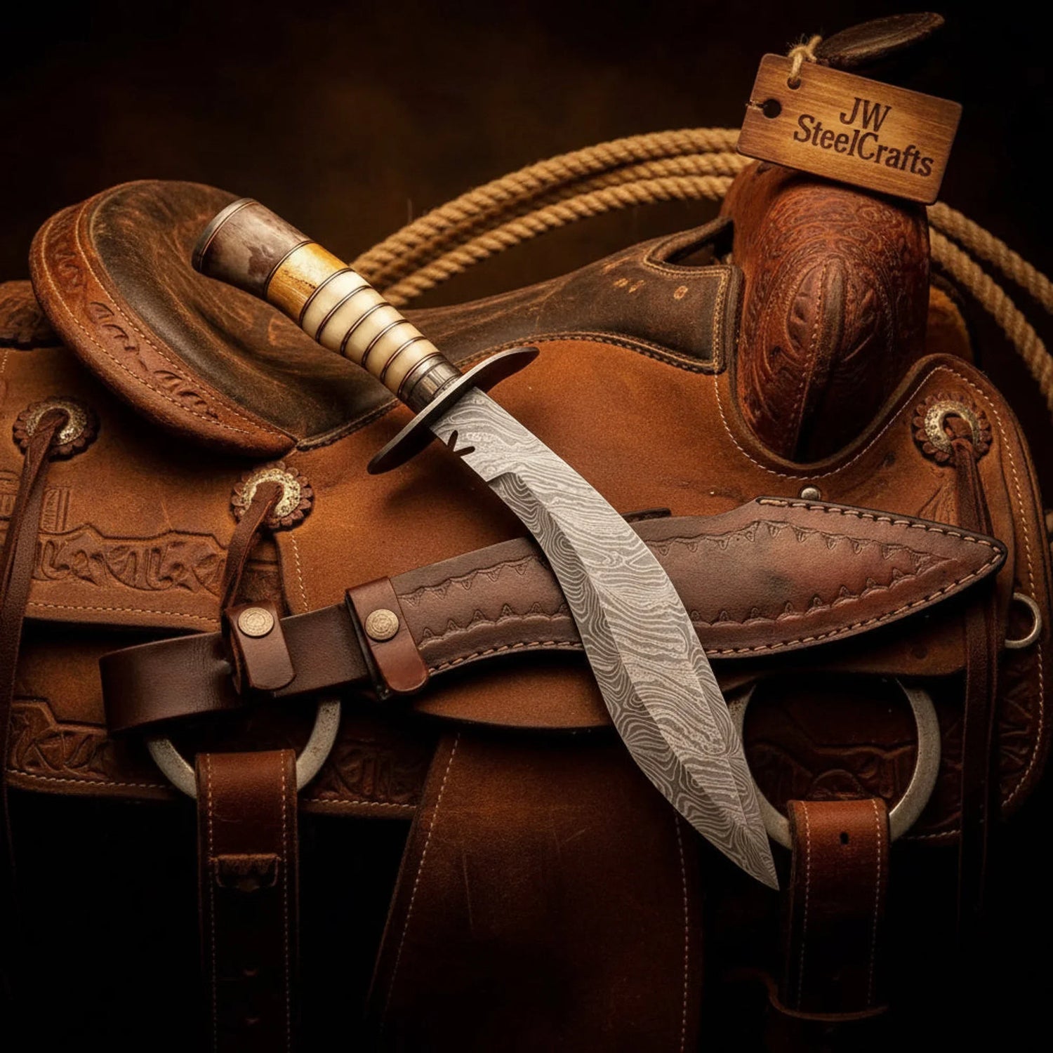 Handmade Damascus Kukri Knife 10