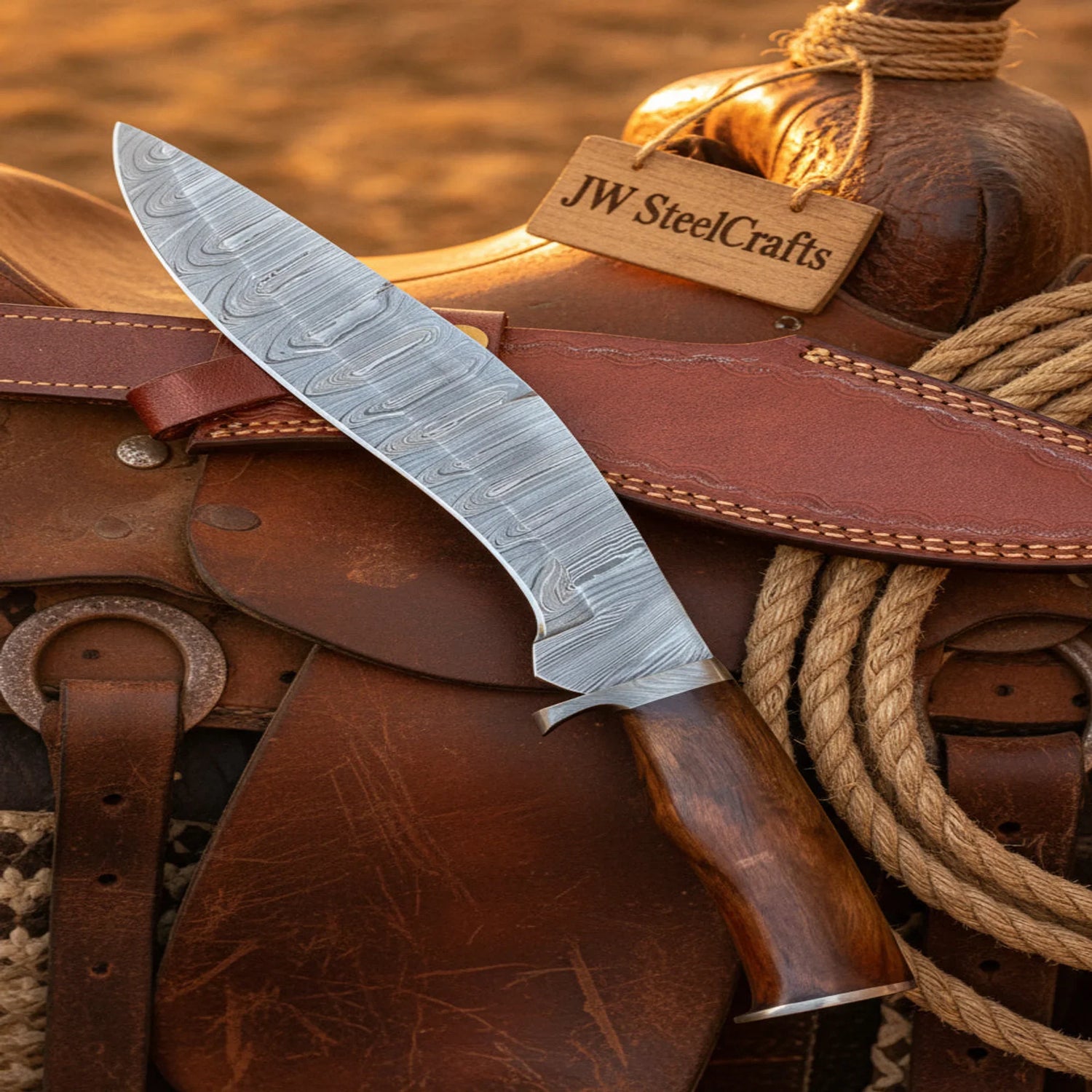 Handmade Damascus Steel Kukri Knife 9
