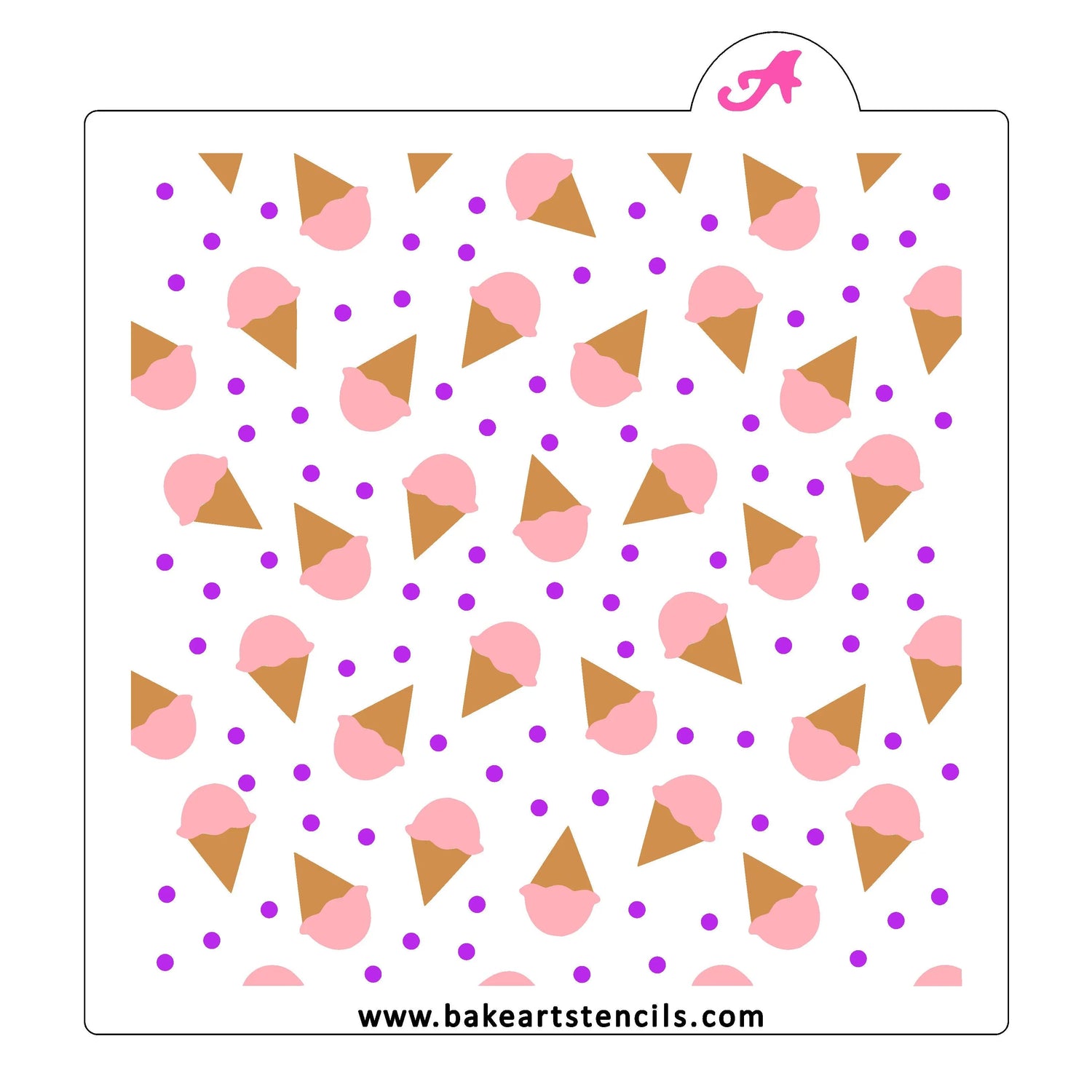 Ice Cream Cones Stencil Set