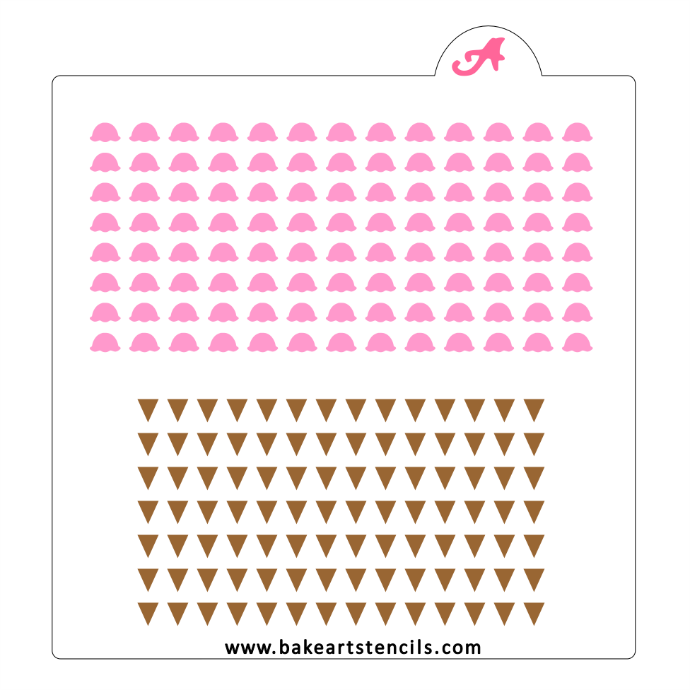 Ice Cream Cone Sprinkles Stencil