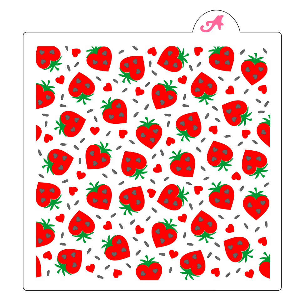 Strawberry Hearts Cookie Stencil Set