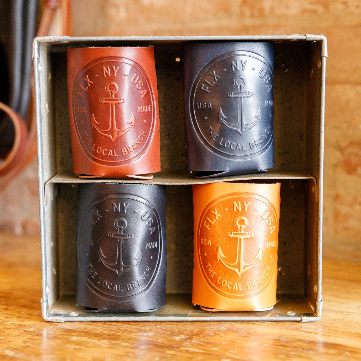 Leather Can Koozie -USA Made