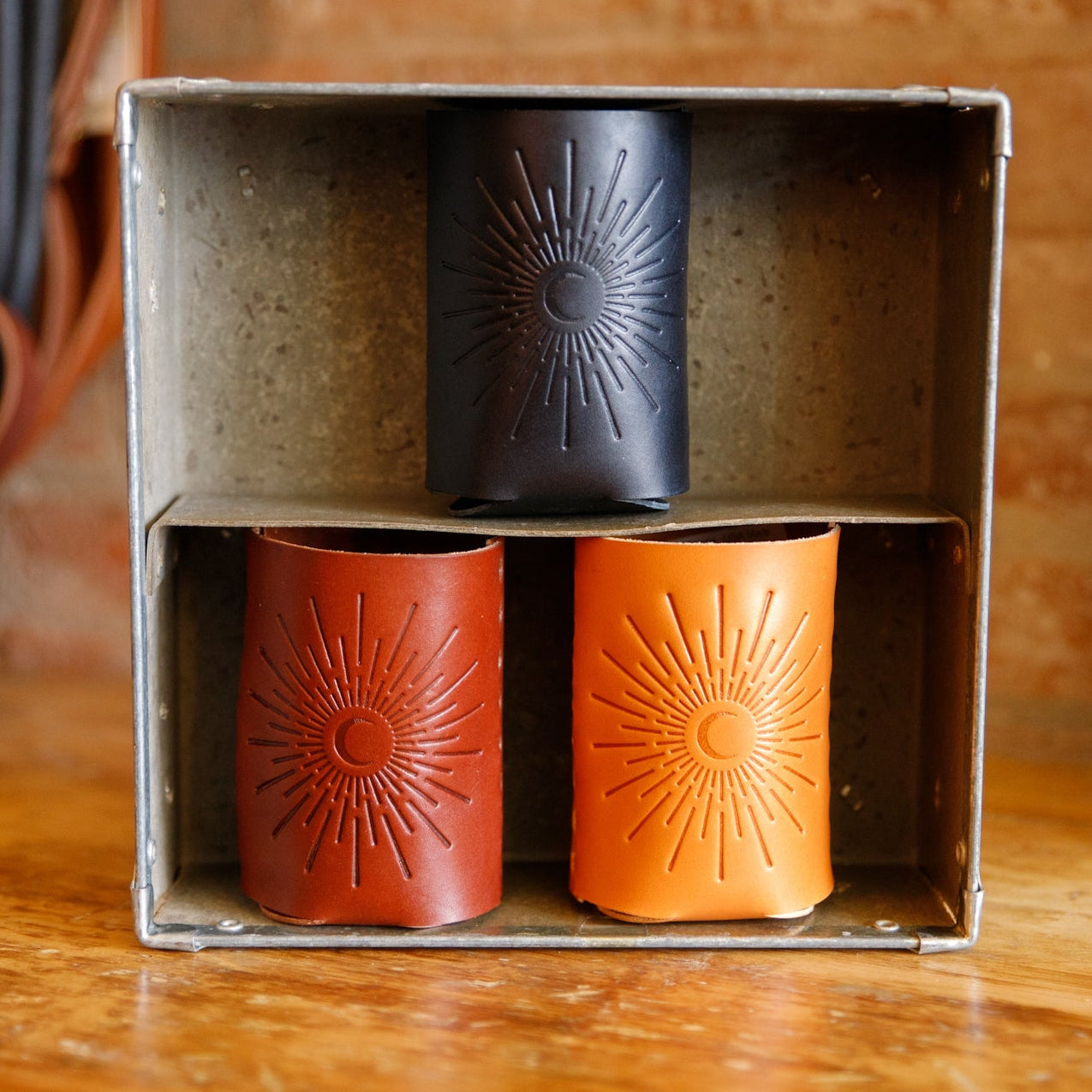 Leather Can Koozie -USA Made