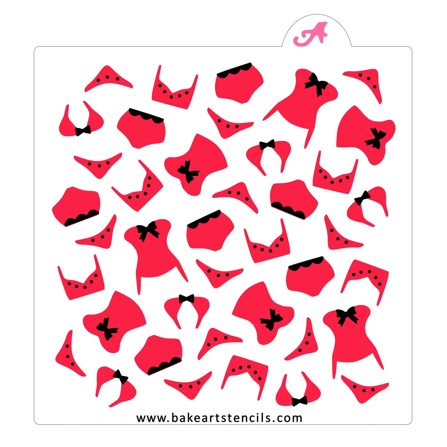 Lingerie Pattern Cookie Stencil