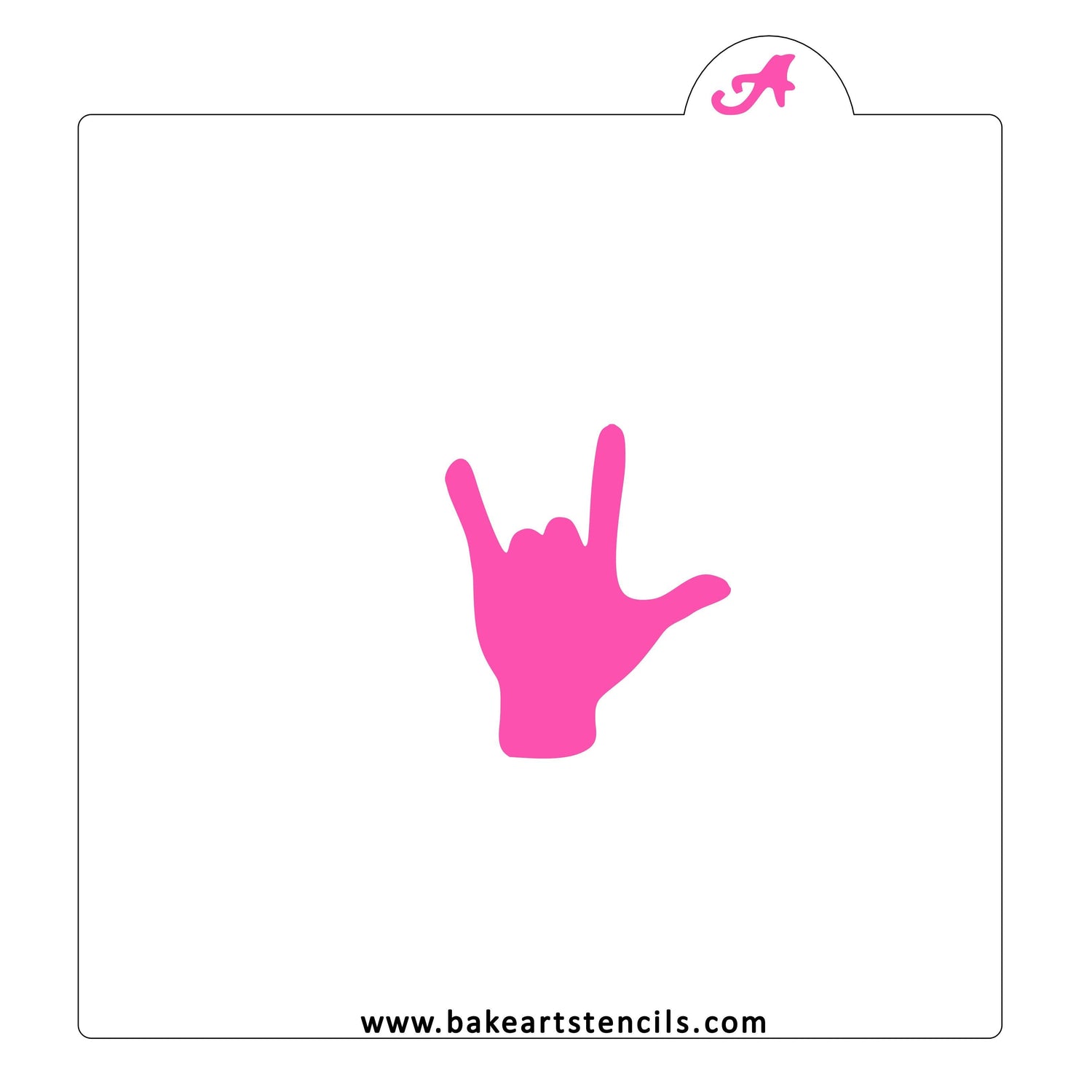 Love You Hand Sign Cookie Stencil