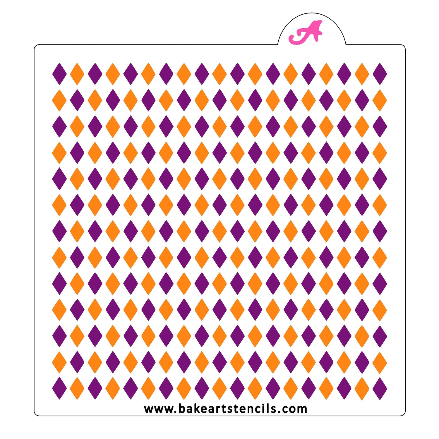 Mini Harlequin Pattern Cookie Stencil