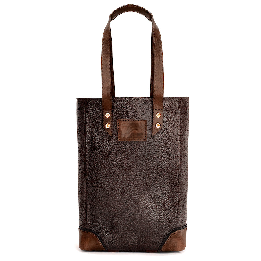 Theodore Leather Two Bottle Wine Tote Carrier
