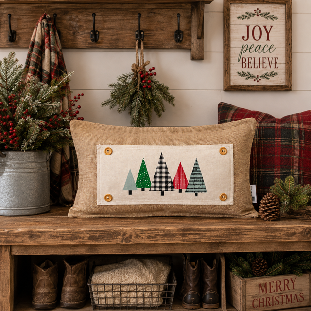 PANEL ONLY: RECTANGLE Holiday Panel: Winter Ugly Sweater; Christmas Tree MUSIC NOTES TREES