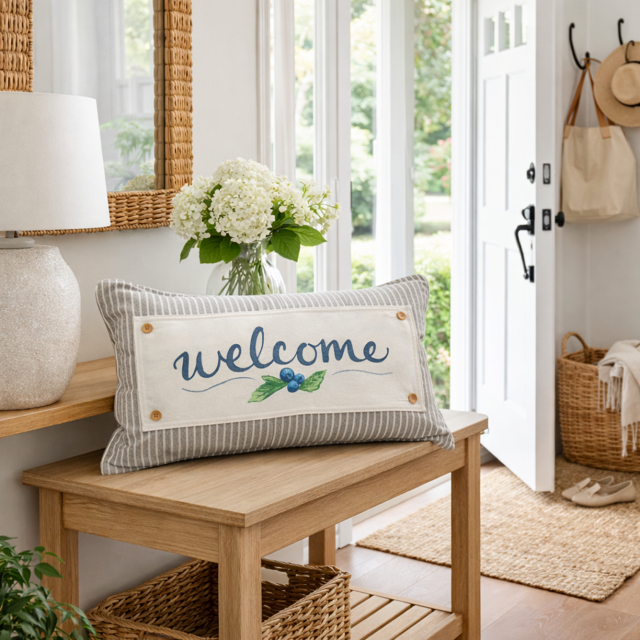 NEW! RECTANGLE SPRING/SUMMER/FALL BUNDLE: 3 seasons + CHARCOAL REC. pillow: NEW WELCOME, FIREWORK TRUCK, TRACTOR FIELD