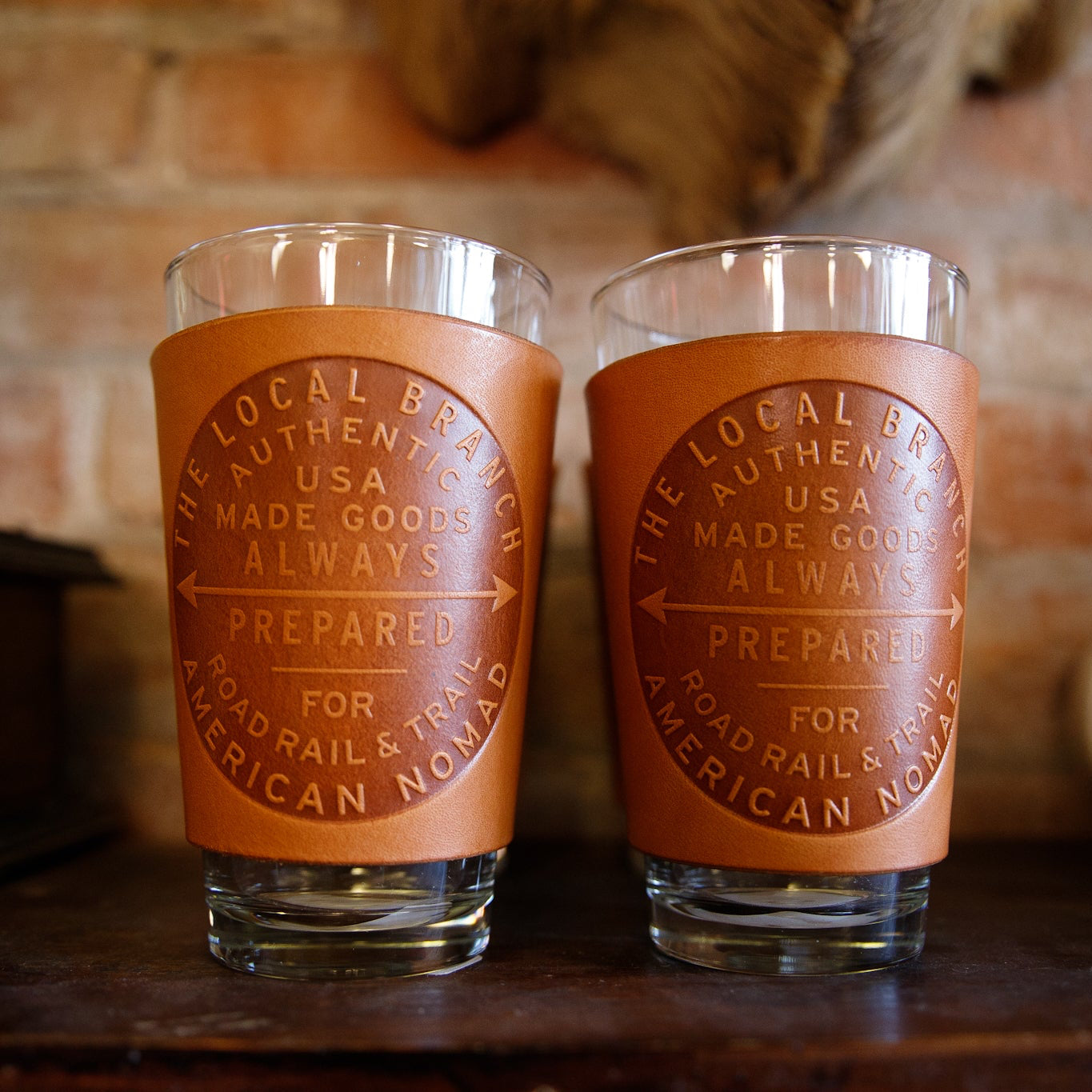 Leather Pint Glass - USA Made