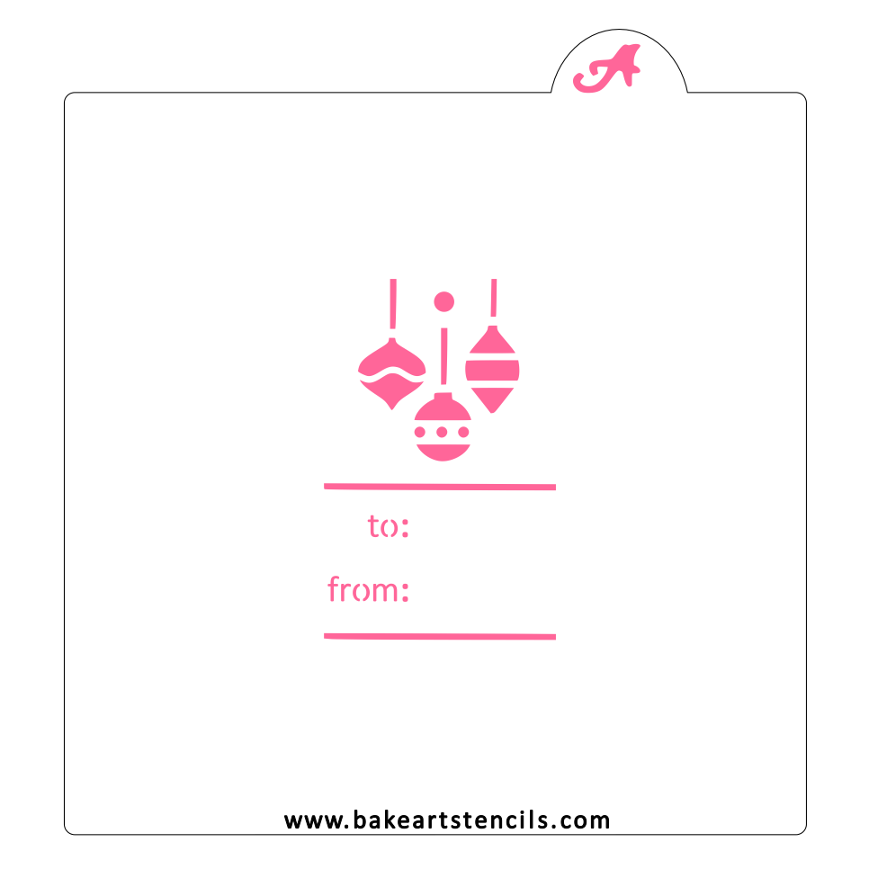 Ornament Gift Tag Cookie Stencil
