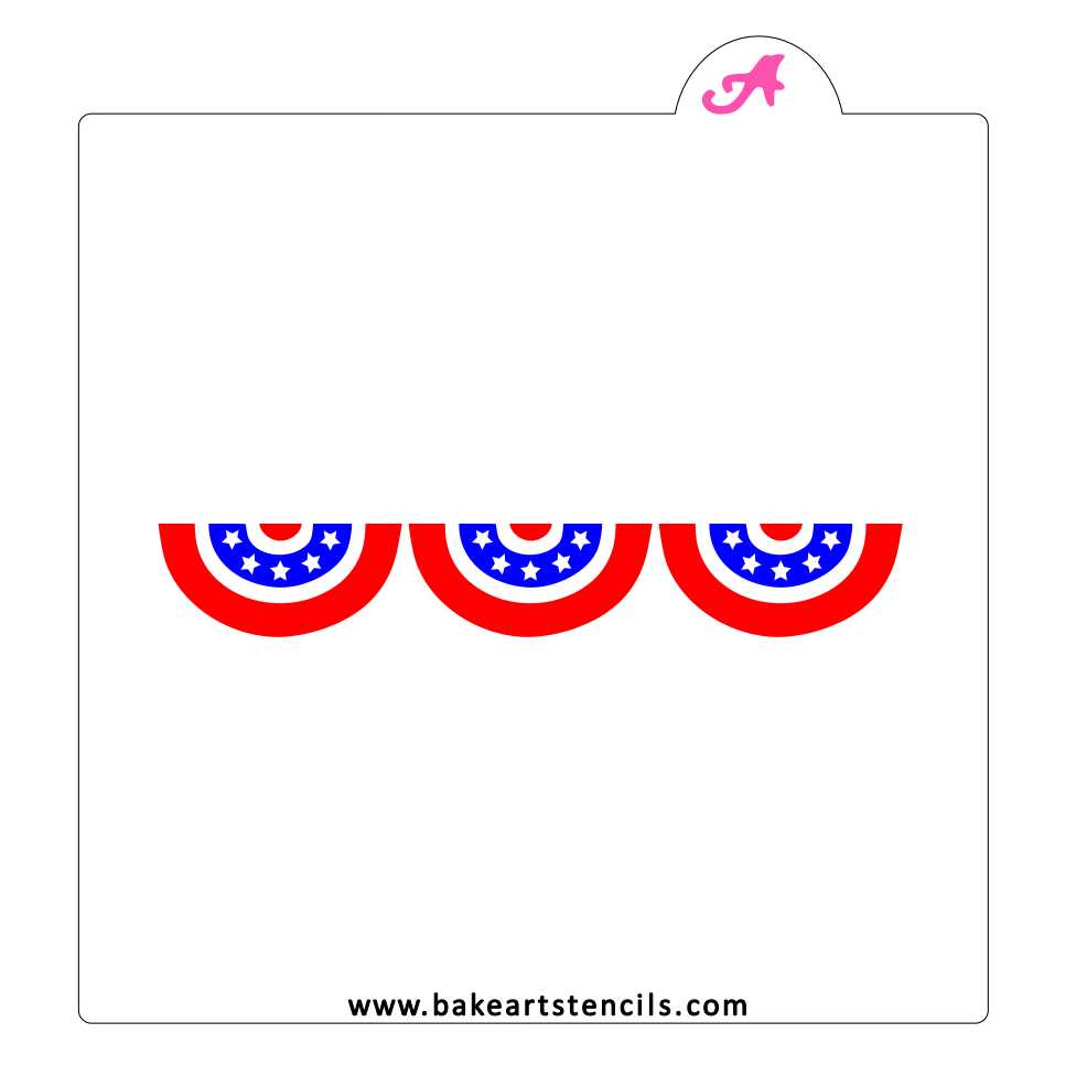 Patriotic Bunting Cookie Stencil