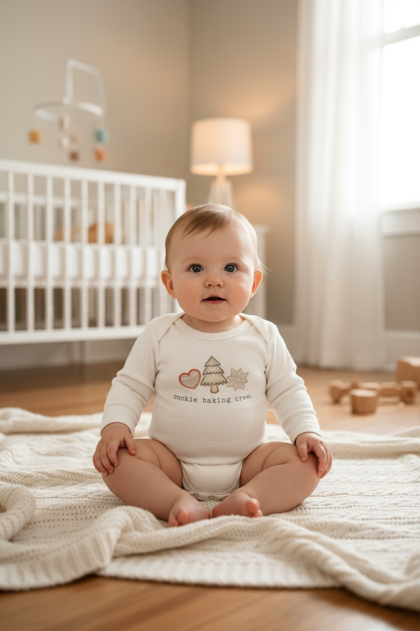 Cookie Baking Crew Organic Baby Bodysuit Long Sleeve by Tenth & Pine, product image 10