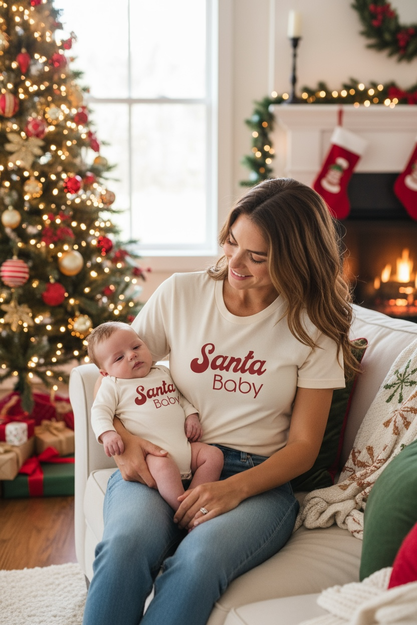 Santa Baby Organic Baby Bodysuit Long Sleeve by Tenth & Pine, product image 14