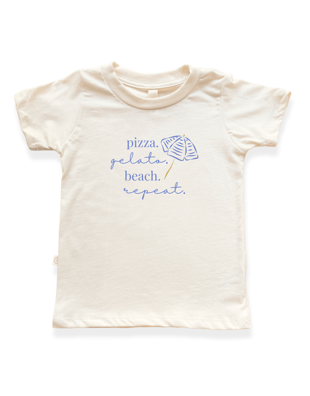 Pizza Gelato Beach Organic Kids T-shirt by Tenth & Pine