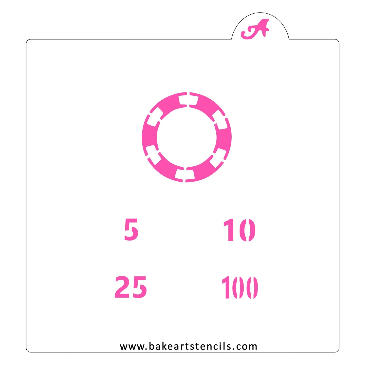 Poker Chip Oreo Stencil