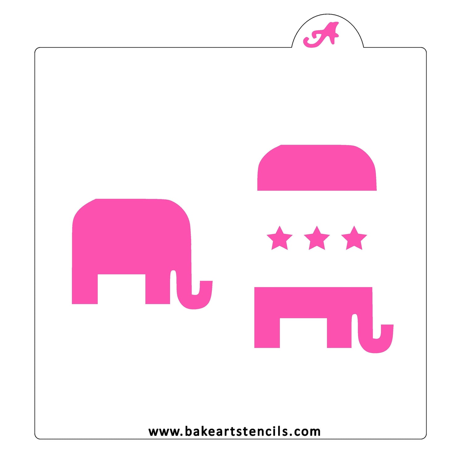 Republican Elephant Cookie Stencil