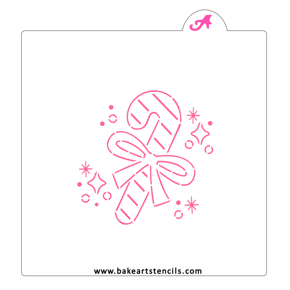 Retro Candy Cane PYO Cookie Stencil