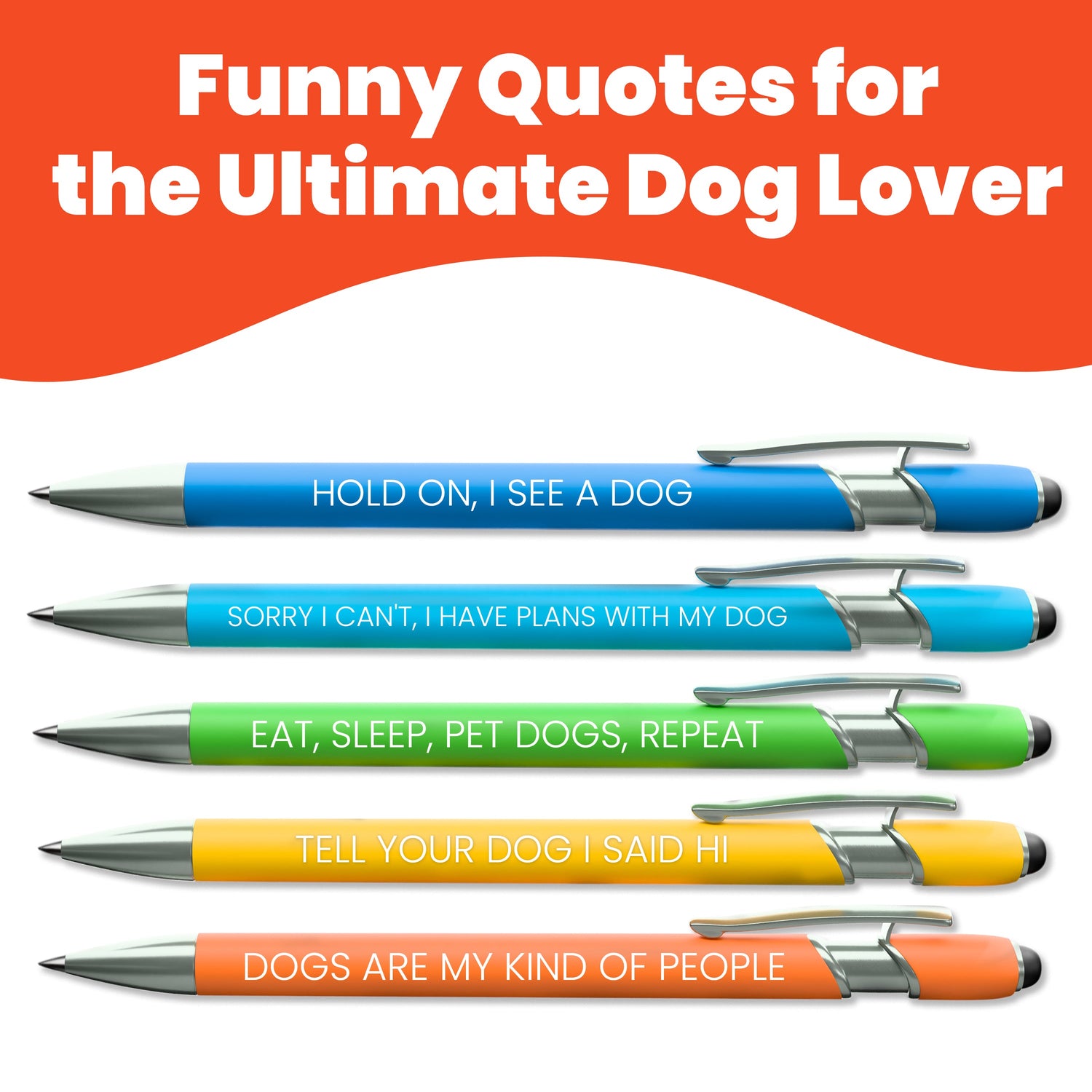 Dog-Themed Stylus Pen Set: 1 pc. Dog Lover & 1 pc. Dog Mom