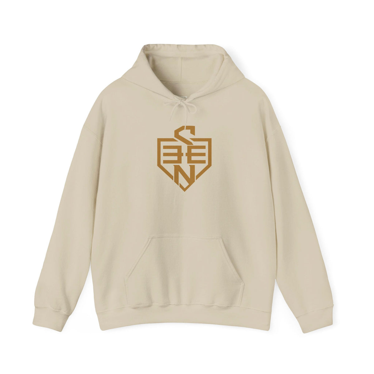 SEEN. Gold Monogram Shield Hoodie