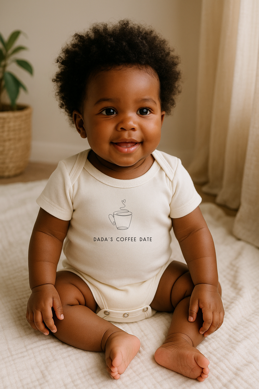 Dada's Coffee Date Organic Baby Bodysuit by Tenth & Pine, product image 3