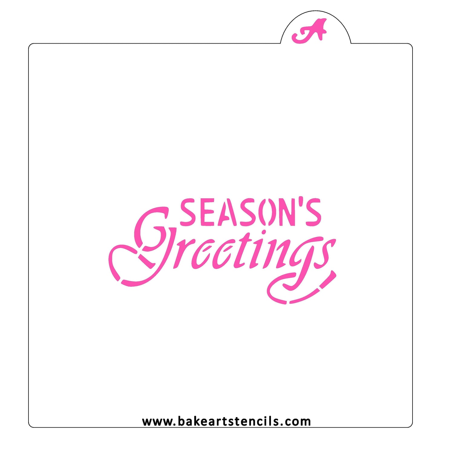 Scrolly Seasons Greetings Stencil