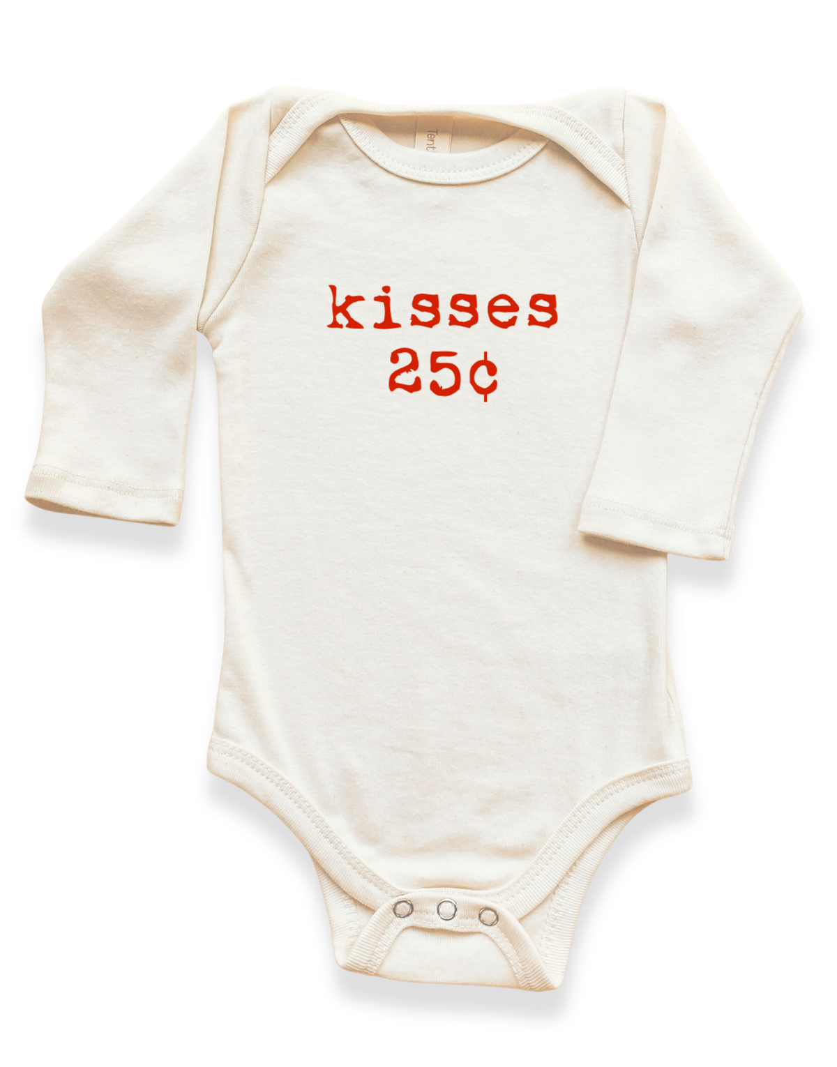 Kisses 25c Organic Baby Bodysuit Long Sleeve by Tenth & Pine