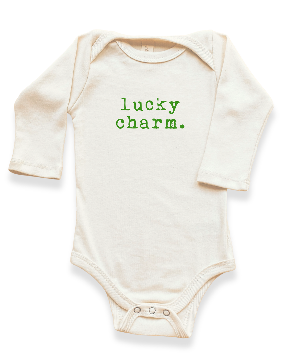 Lucky Charm Organic Baby Bodysuit Long Sleeve by Tenth & Pine, product image 2