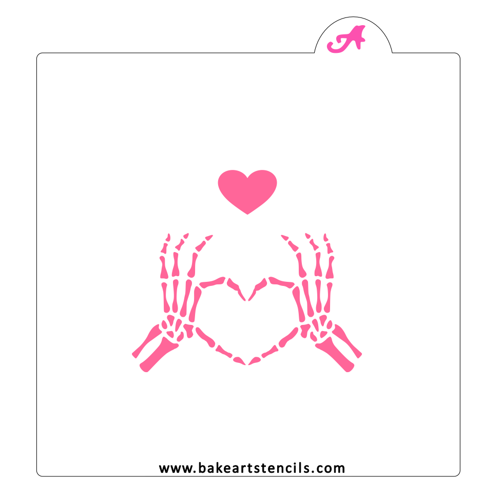 Skeleton Heart Cookie Stencil