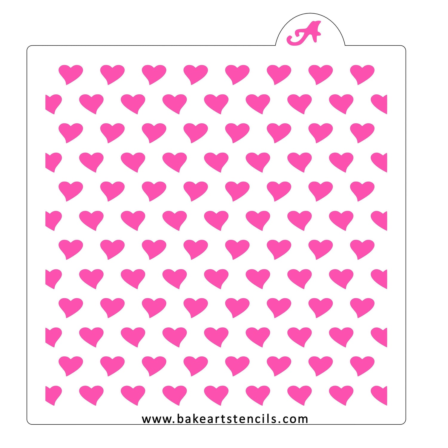 Slanted Hearts Pattern Stencil