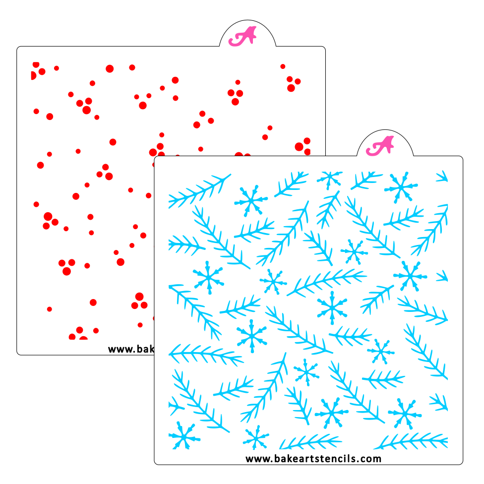 Snow Berries Cookie Stencil: Winter Baking