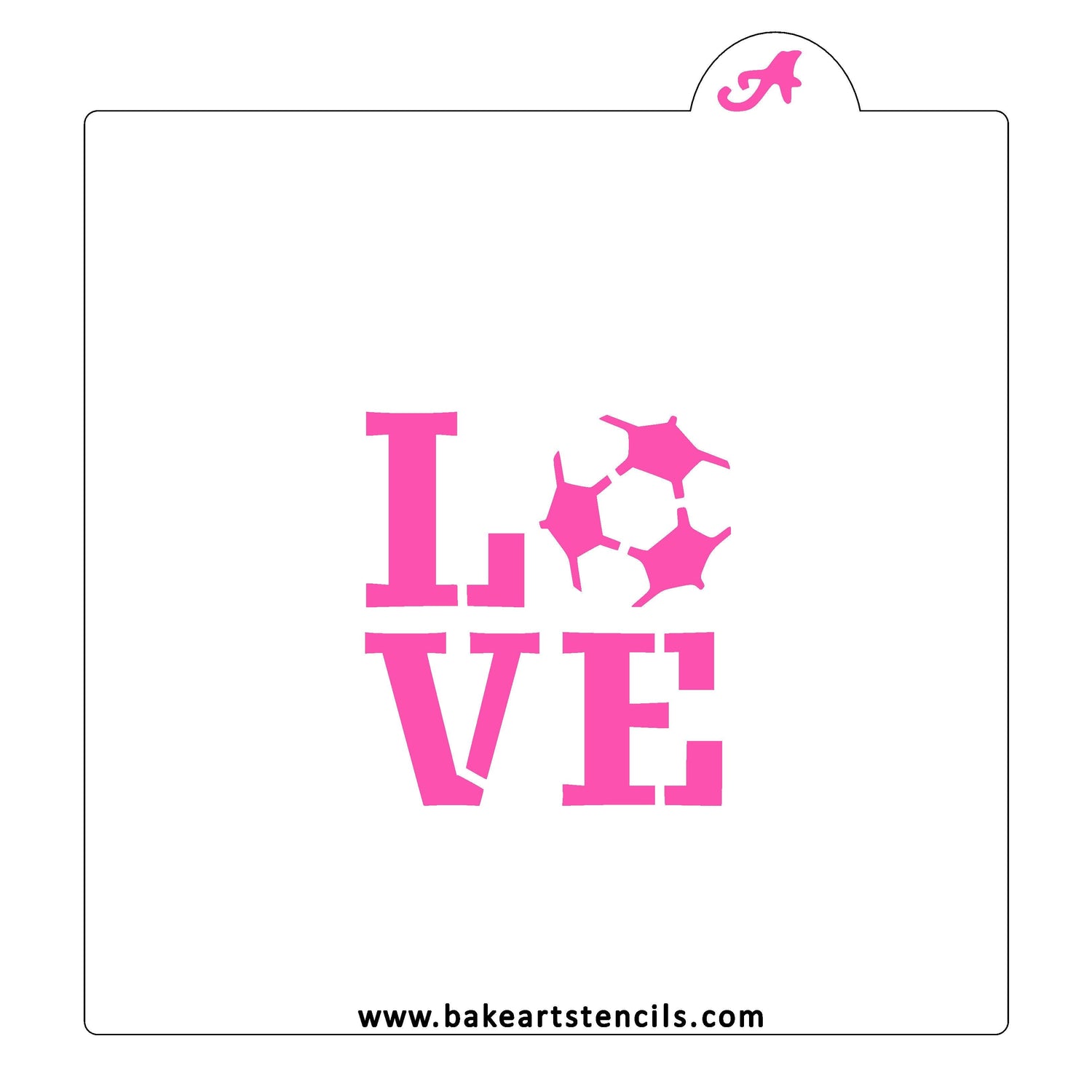 Soccer Love Cookie Stencil
