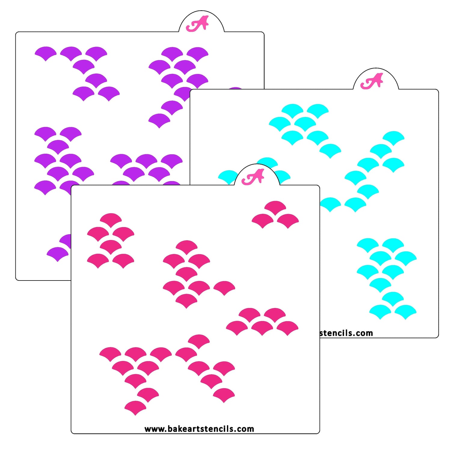 Sparkly Fish Scales Stencil Set