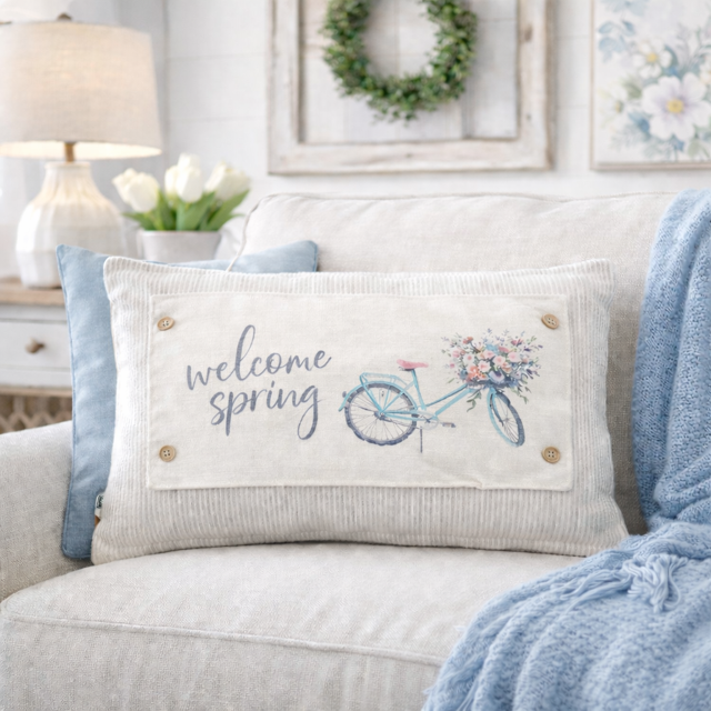 NEW! RECTANGLE SPRING/SUMMER/FALL BUNDLE: 3 seasons + BOHO REC. pillow: SPRING BIKE, OLD GLORY, GATHER TOGETHER