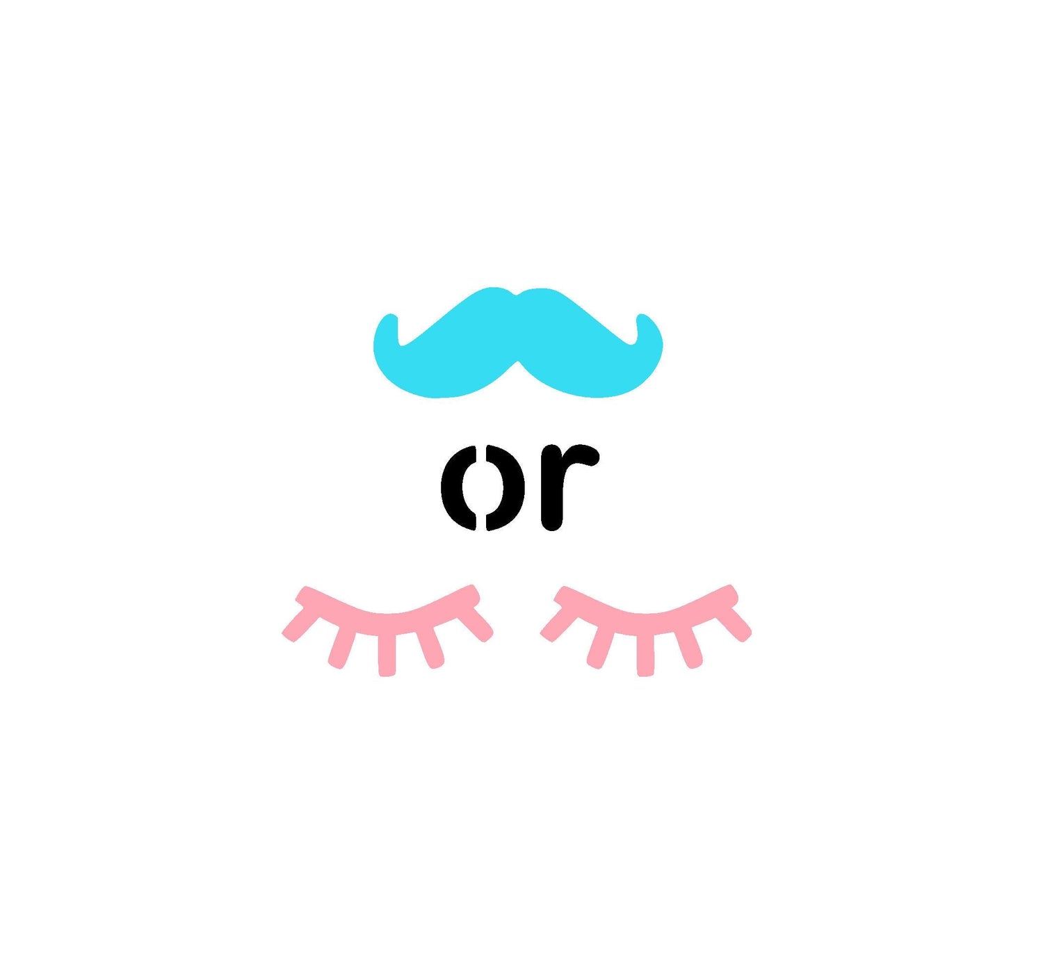 Staches or Lashes Cookie Stencil