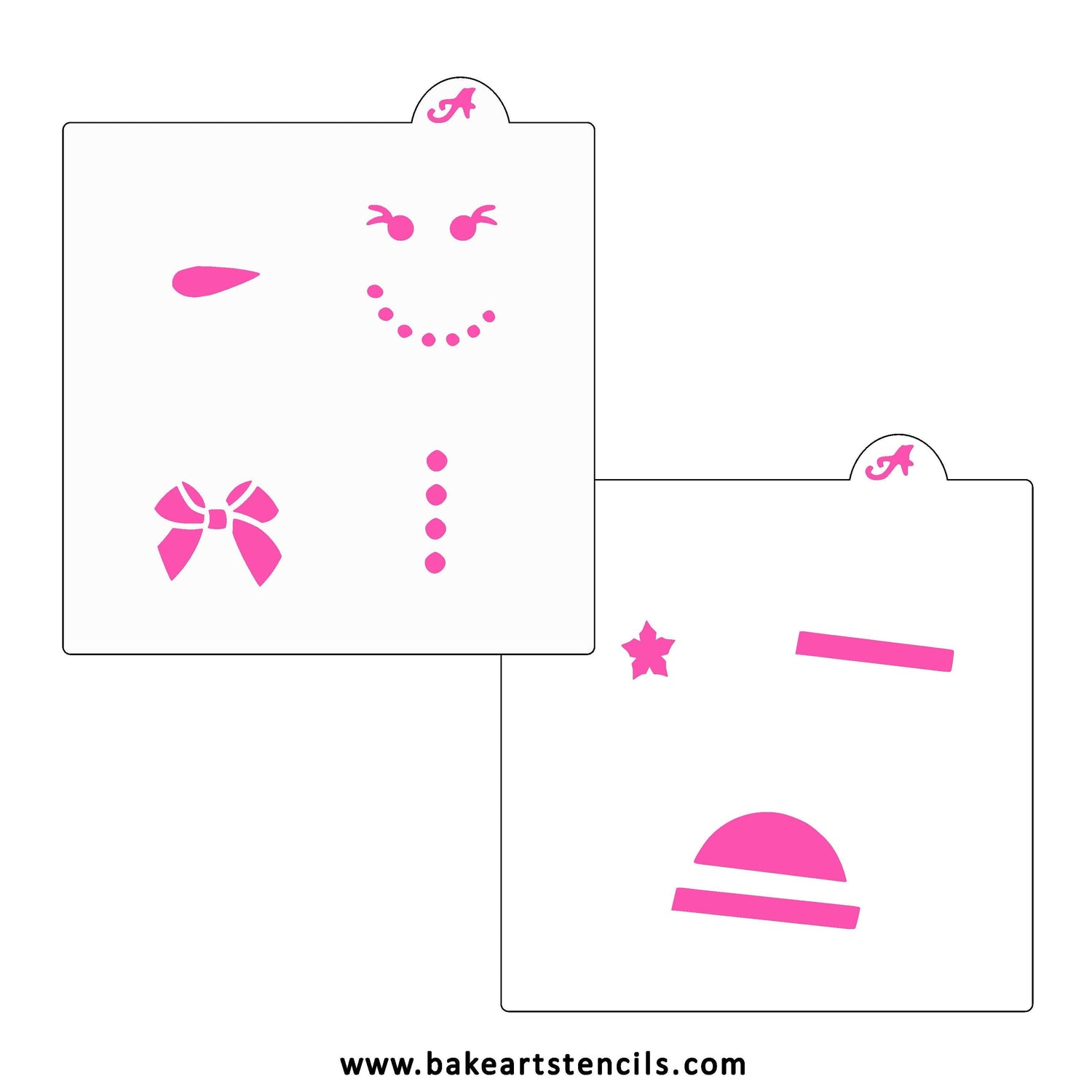 Stackable Snow Girl Cookie Stencil Set