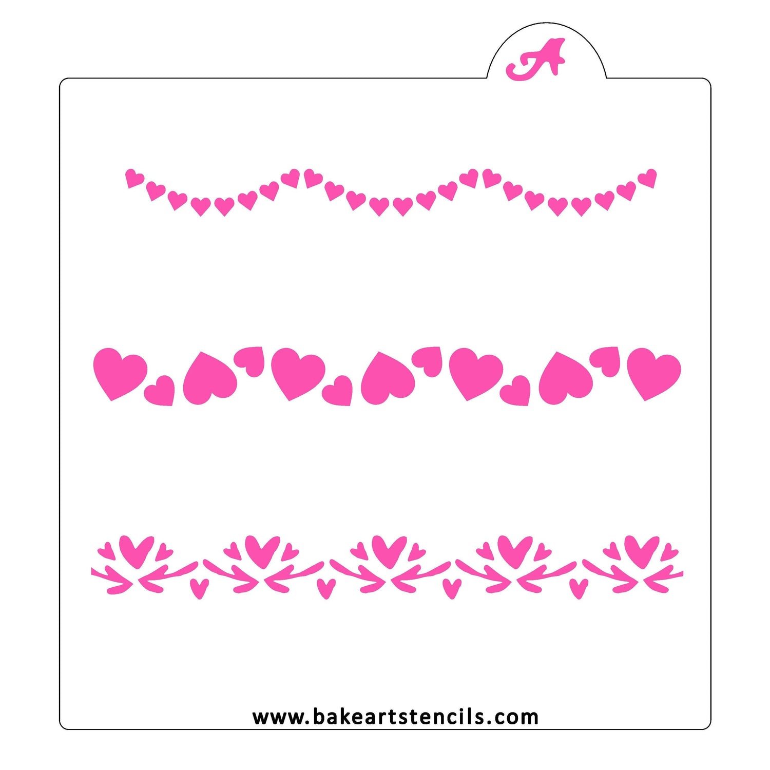 String of Hearts Garland Cookie Stencil