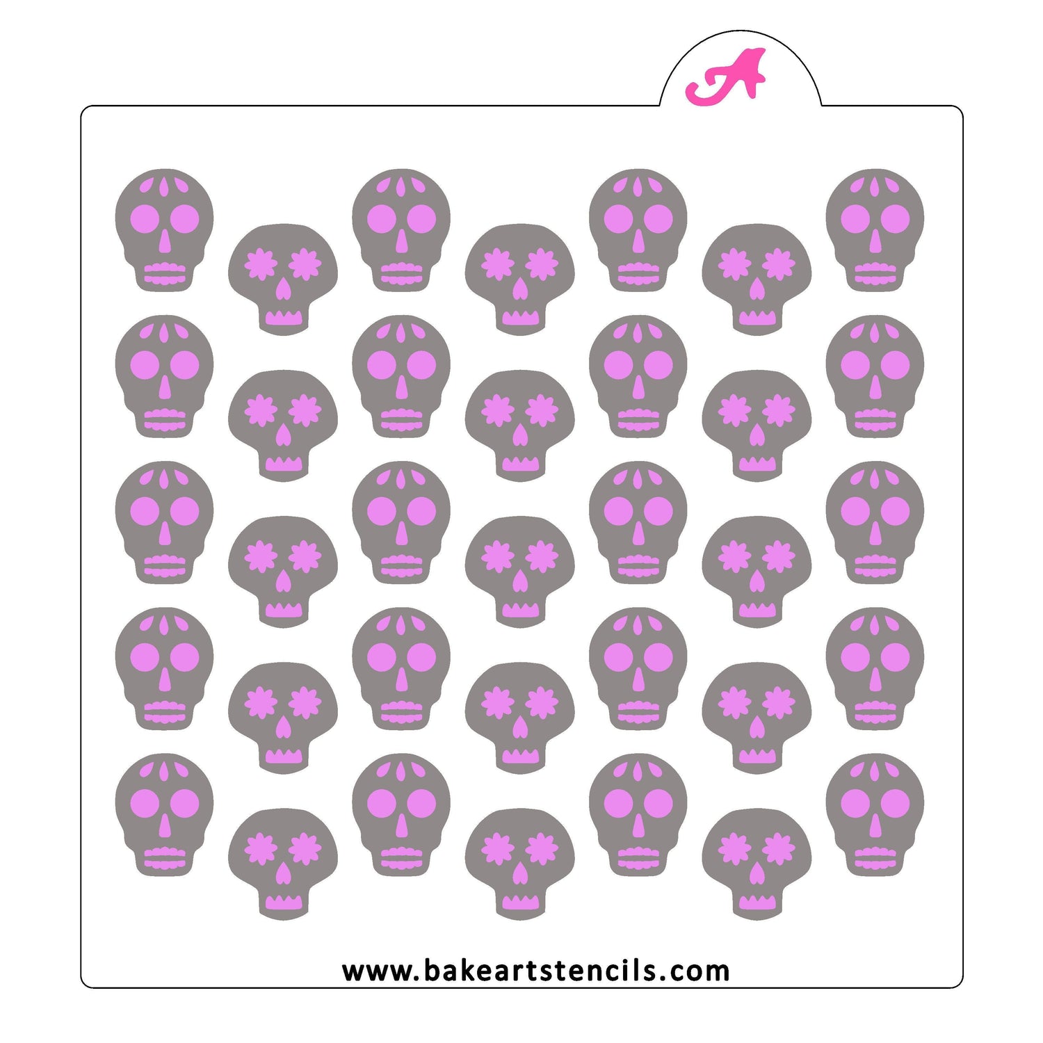 Sugar Skulls Pattern Cookie Stencil