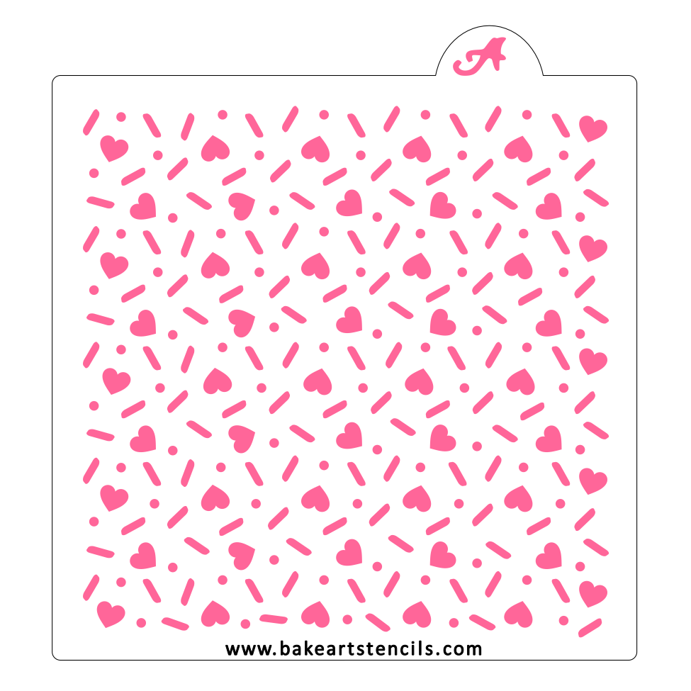 Sugar Hearts Pattern Stencil
