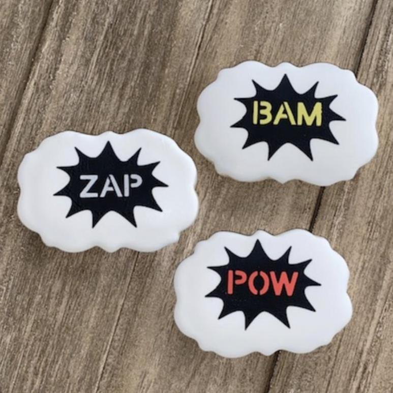Superhero Sayings Cookie Stencil