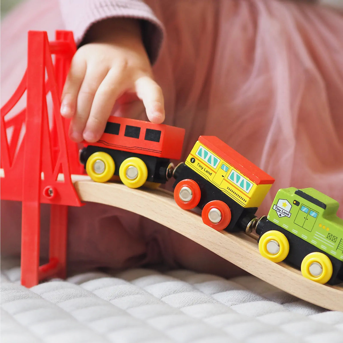 Tiny Land® 110-Piece Wooden Train Set with Folding Storage Box by Tiny Land INC, product image 9