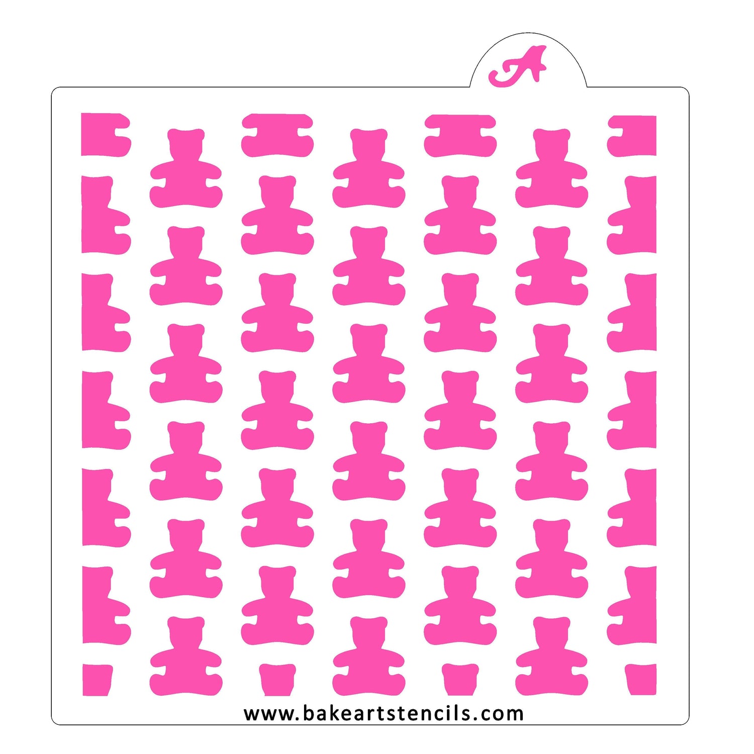 Teddy Bears Pattern Cookie Stencil