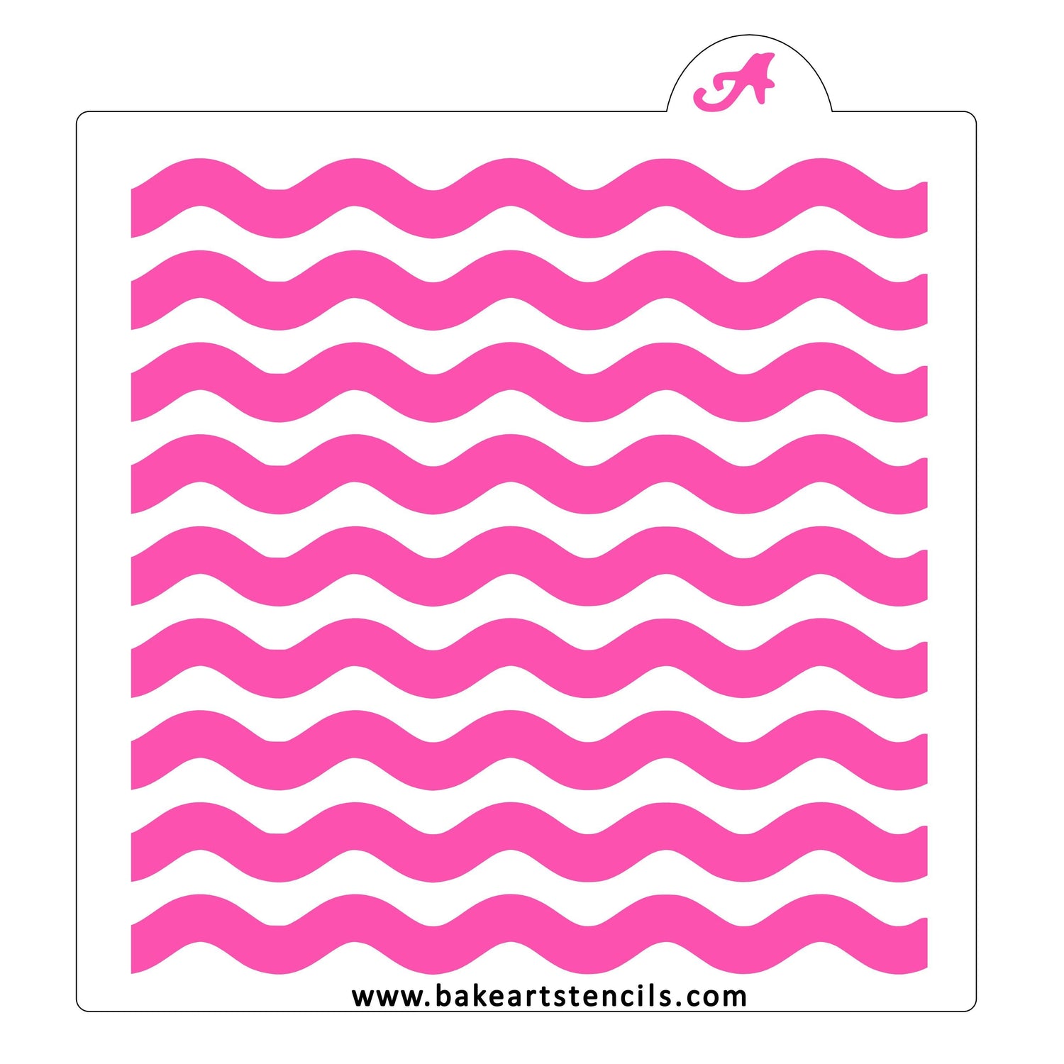 Thick Wavy Lines Pattern Stencil