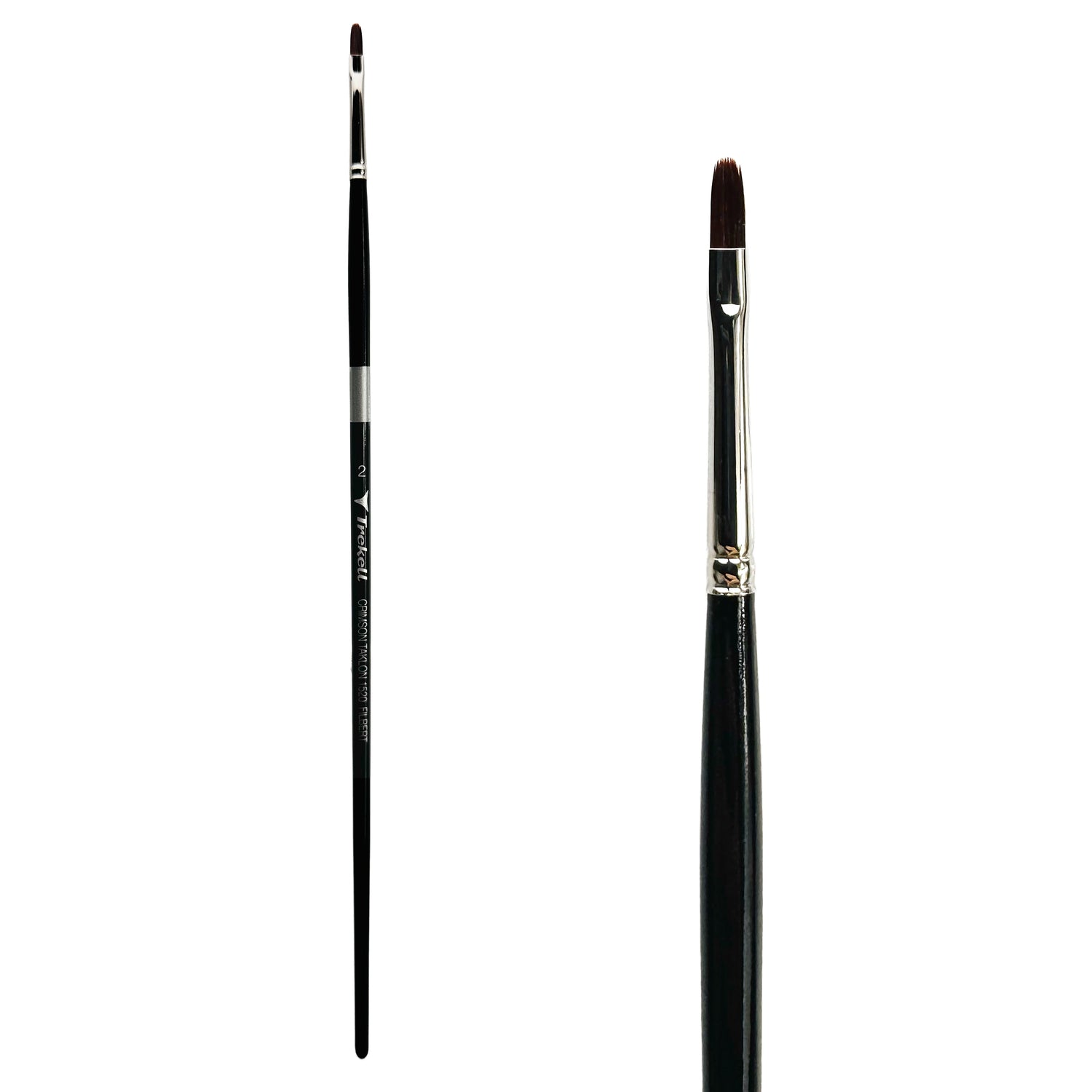 Trekell Crimson Taklon #2 Filbert Brush - Long Handle