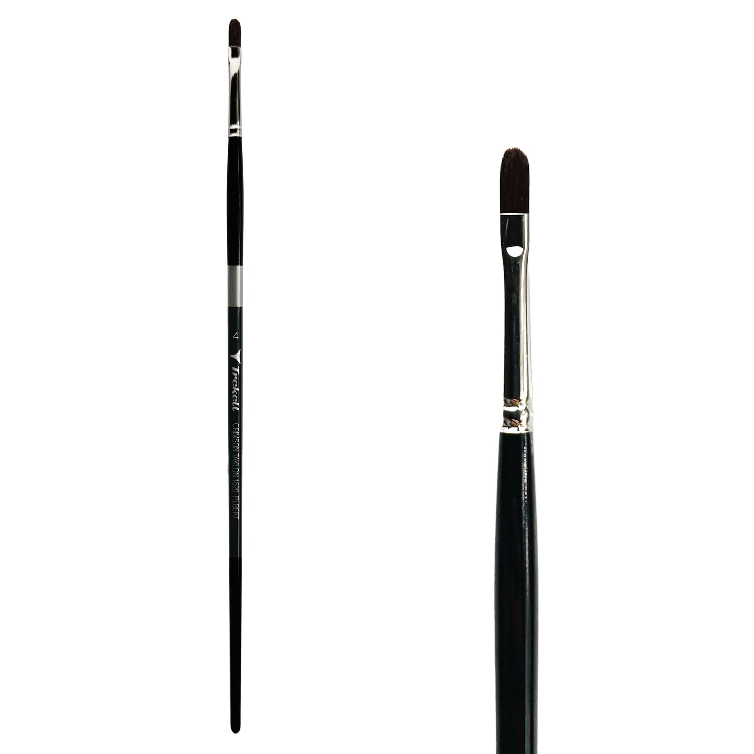 Trekell Crimson Taklon #4 Filbert Brush - Long Handle