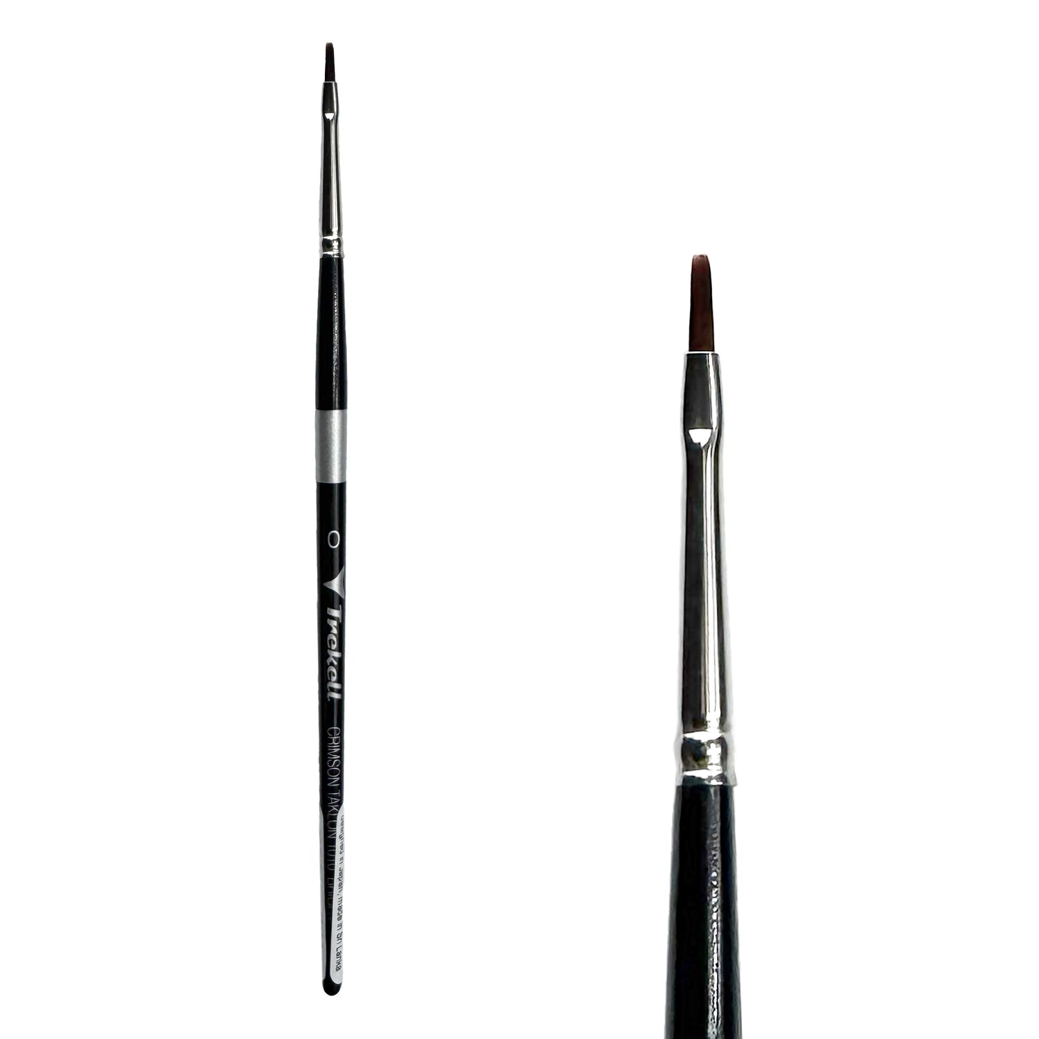 Trekell Crimson Taklon #0 Bright Brush - Short Handle